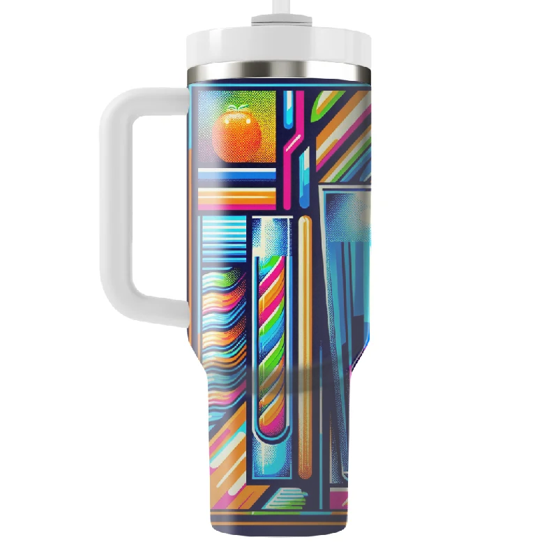 Style Revolution Rad Retro Lines Tumbler With Handle
