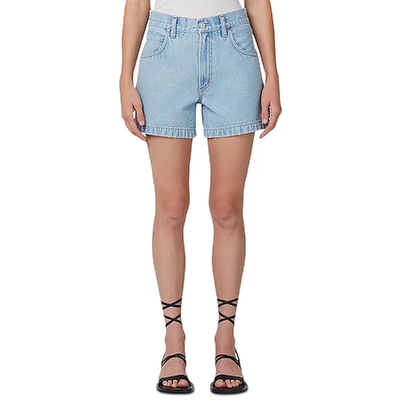 Season Sale Womens Pocket Light Wash Denim Shorts