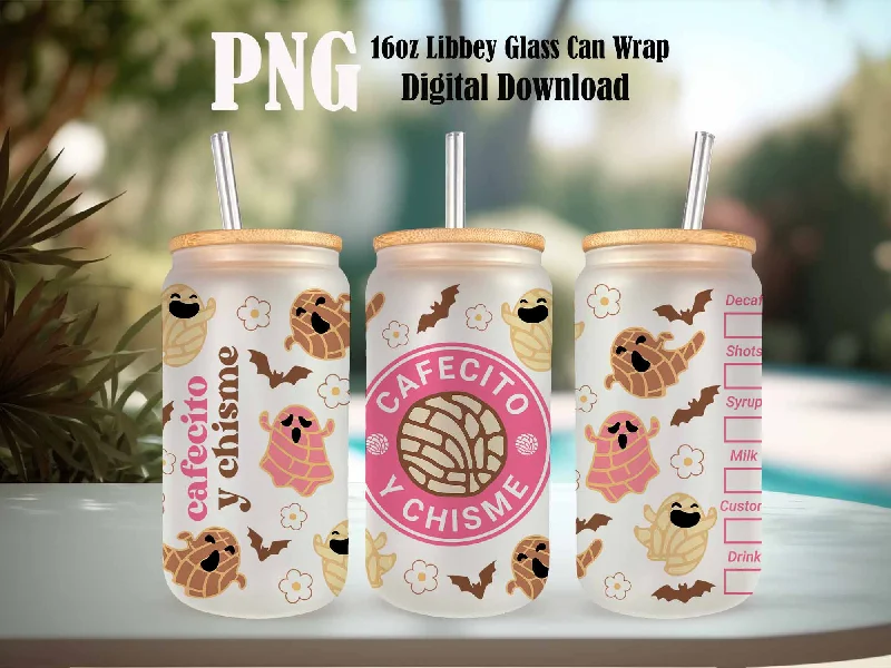 Holiday Drinkware Discount Spooky Conchas 16oz Libbey Glass Can Wrap, Mexican Pan Dulce Ghost PNG, Halloween Pan Dulce Glass Can Conchas Mexicanas Holiday Drinkware Discount Spooky Conchas 16oz Libbey Glass Can Wrap, Mexican Pan Dulce Ghost PNG, Halloween Pan Dulce Glass Can Conchas Mexicanas