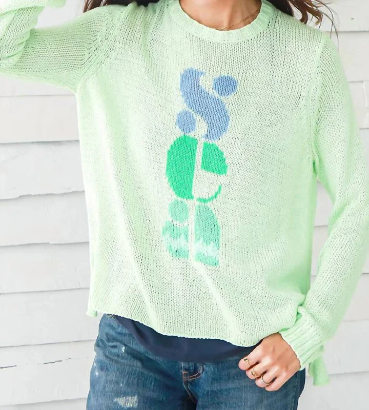 Feminine Soft - Hued Styles Sea Sweater In Green