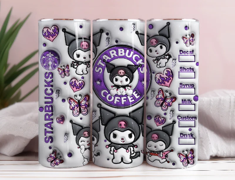 Special Offer Drinkware Hello Kitty Coffee Tumbler Bundle, Spring Flower Pink Cat PNG, 20oz Straight Skinny Wrap, Cartoon Tumbler, Tumbler Wrap, Full Tumbler Wrap 5