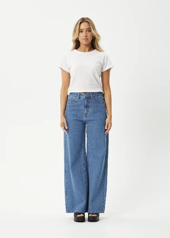 Spring Fashion AFENDS Womens Gigi - Denim Flared Jeans - Worn Blue