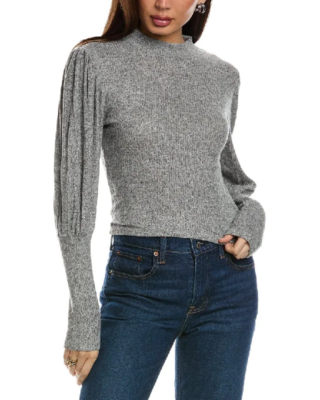 Cool Prices Isla Ciel Puff Sleeve Crop Sweater