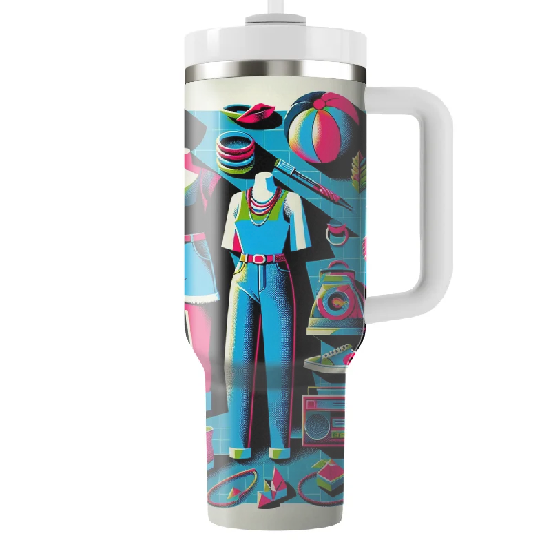 Comfort Meets Fashion Rad Retro Fashion Icons Tumbler With Handle