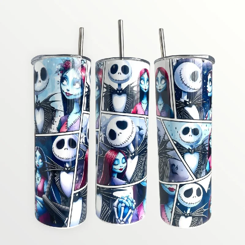 Decorative Glassware Nightmare Before Christmas - Jack and Sally (Tile) 20oz/30oz Insulated Skinny Tumbler Decorative Glassware Nightmare Before Christmas - Jack and Sally (Tile) 20oz/30oz Insulated Skinny Tumbler