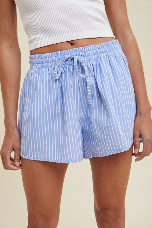 Summer Splash Sale Easy Breezy Blue Striped Shorts