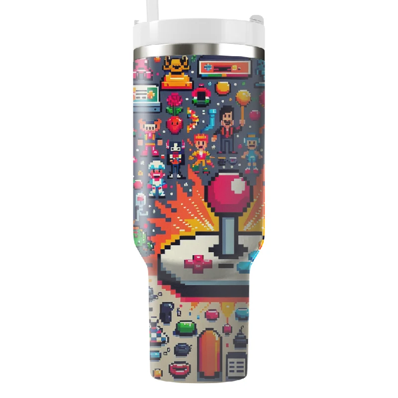 Drinkware Sale Retro Video Game Vibes Tumbler With Handle