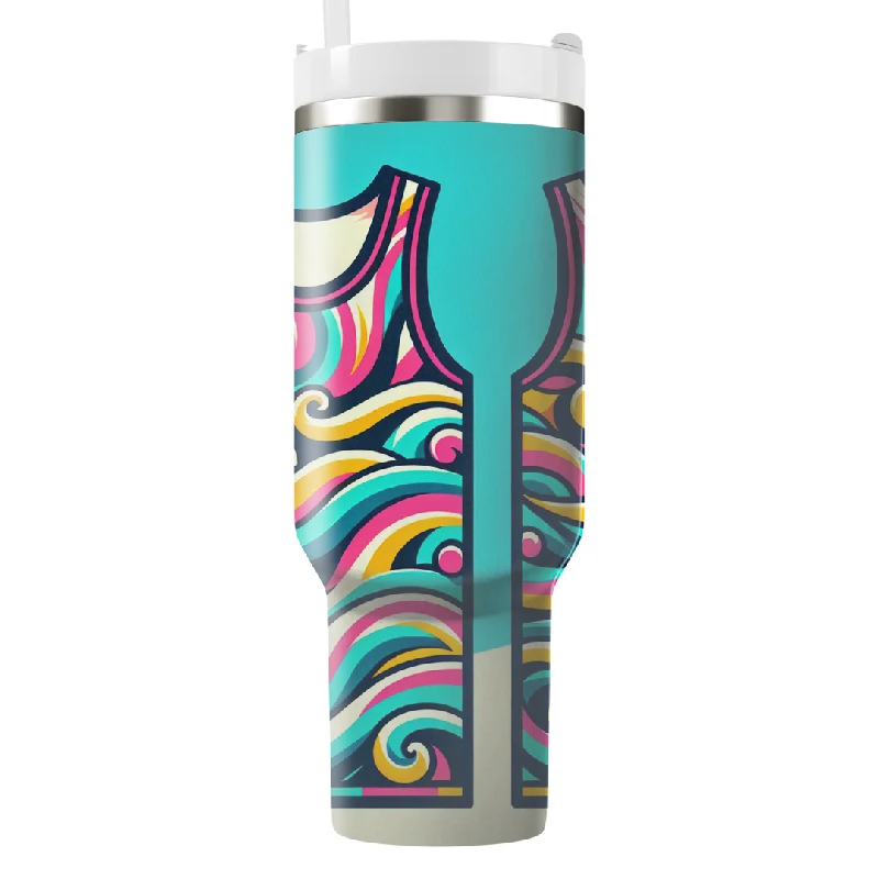 Holiday Drinkware Retro Wave Neon Tank Top Tumbler With Handle