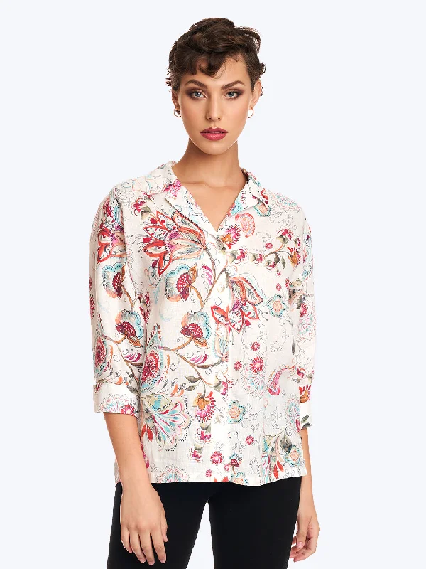 Eclectic Style Wardrobe Casablanca Linen Aida Blouse