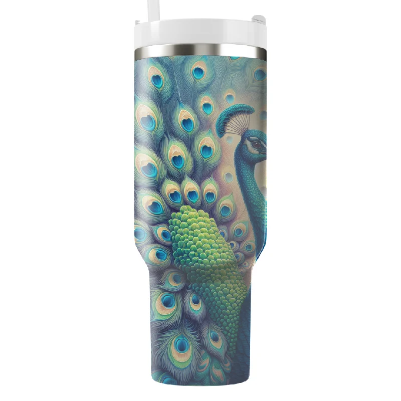 Discover Promotions Regal Peacock Feather Tumbler With Handle