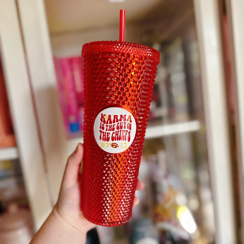 The Latest Fashion Trends Karma is the Guy on the Chiefs Studded Tumbler