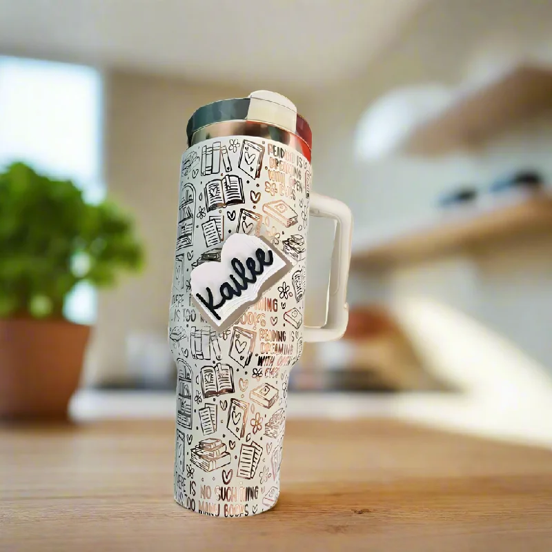 On-The-Go Drinkware Personalized Book Design 40oz Tumbler With Handle