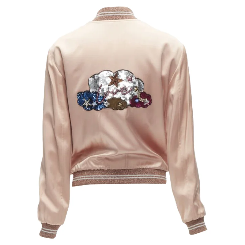 Comfortable Clothes Saint Laurent love sequins satin bomber