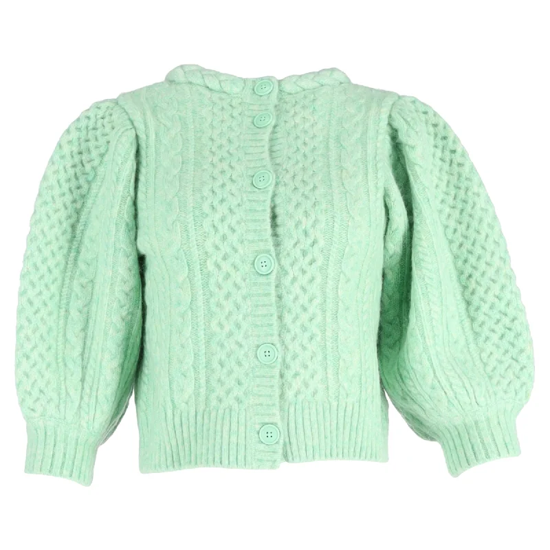 Limited Time Offer SEA New York Ebba Cable-Knit Sweater in Green Merino Wool