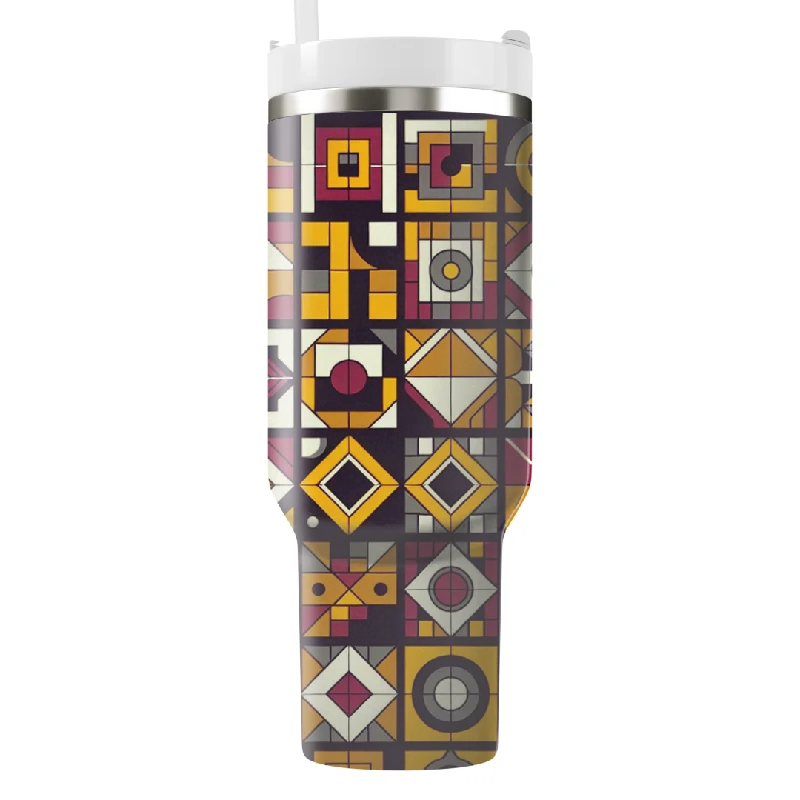 Drinkware Sets Retro Square Mosaic Tumbler With Handle
