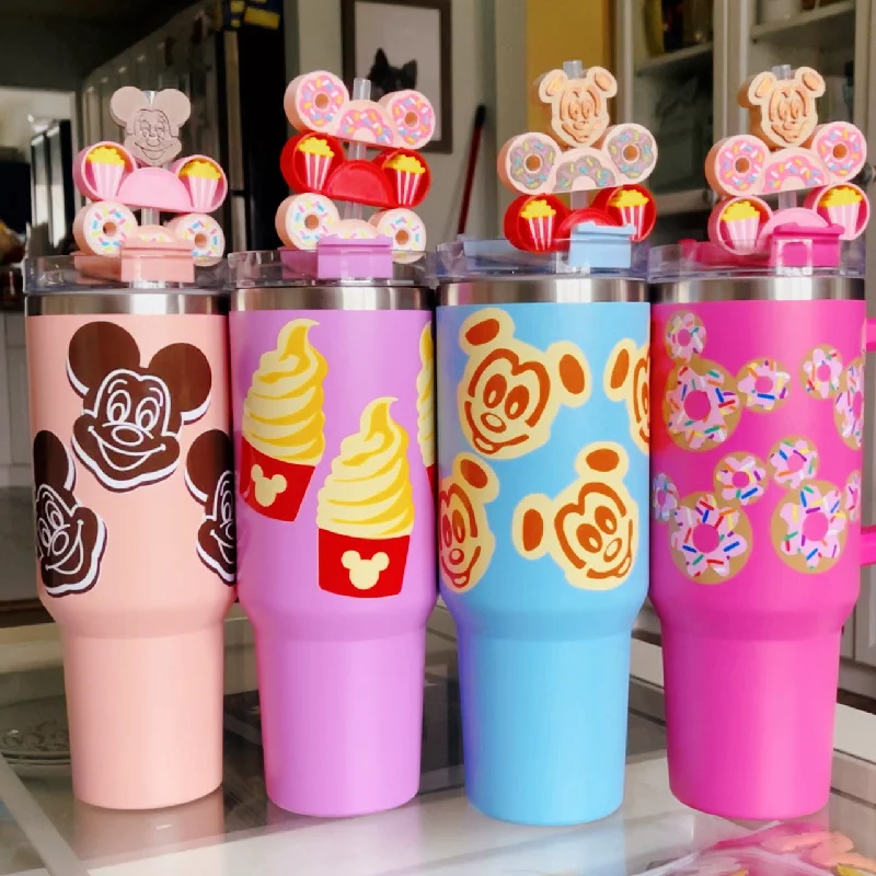 Reusable Drinkware Snacks on 40 oz Quencher Inspired Stainless Steel Tumbler