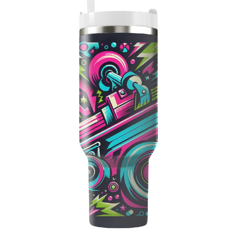 Unique Drinkware Retro Skate Vibes Tumbler With Handle