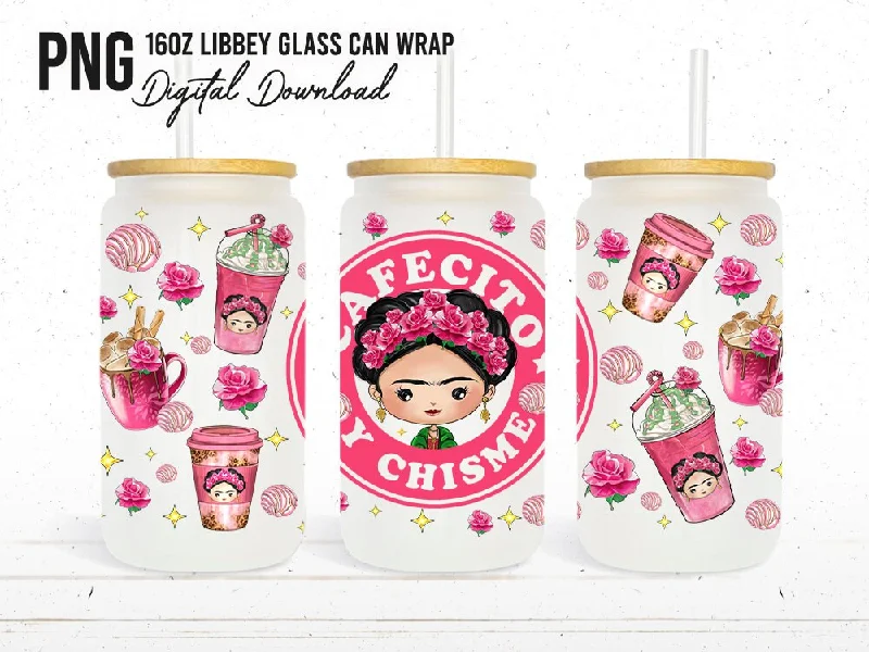 Eco-Friendly Drinkware Mexican girl with coffee and concha pan 16oz Glas Can png, floral tumbler png, Mexican png, sublimate designs download Eco-Friendly Drinkware Mexican girl with coffee and concha pan 16oz Glas Can png, floral tumbler png, Mexican png, sublimate designs download