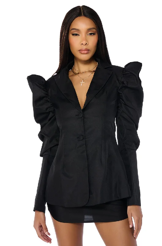 Women's Fashion Hotspots TUSCAN HOLIDAY PUFF SHOULDER BLAZER