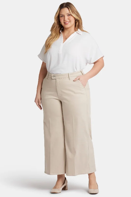 Celebrate With Big Savings Mona Wide Leg Trouser Ankle Jeans In Plus Size - Feather