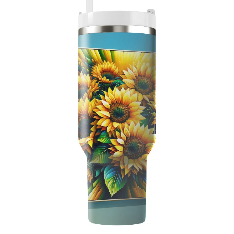 Cool Prices Summer Sunflower Tumbler With Handle
