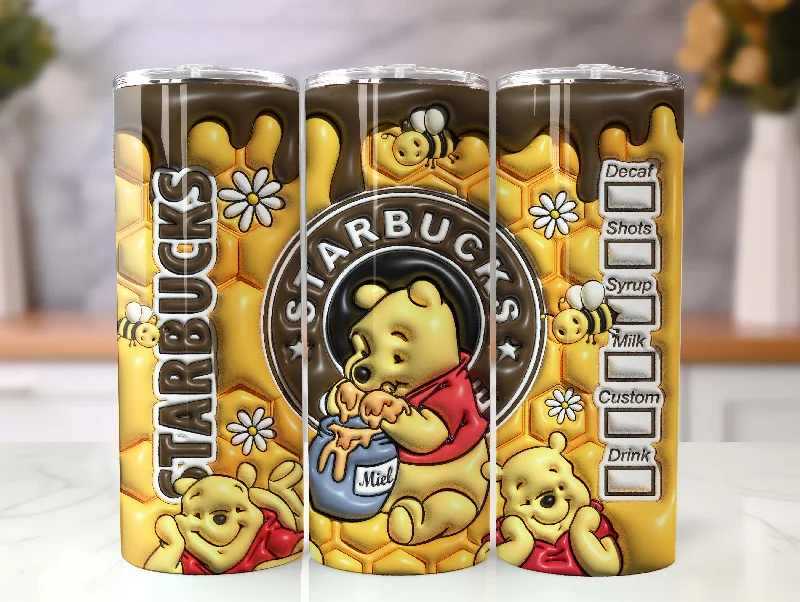 Durable Steel Drinkware 3D Inflated Cartoon Tumbler Wrap, Honey Coffee Design Download PNG, 20 Oz Digital Tumbler, Cartoon Tumbler, Full Tumbler Wrap, Png Download Durable Steel Drinkware 3D Inflated Cartoon Tumbler Wrap, Honey Coffee Design Download PNG, 20 Oz Digital Tumbler, Cartoon Tumbler, Full Tumbler Wrap, Png Download