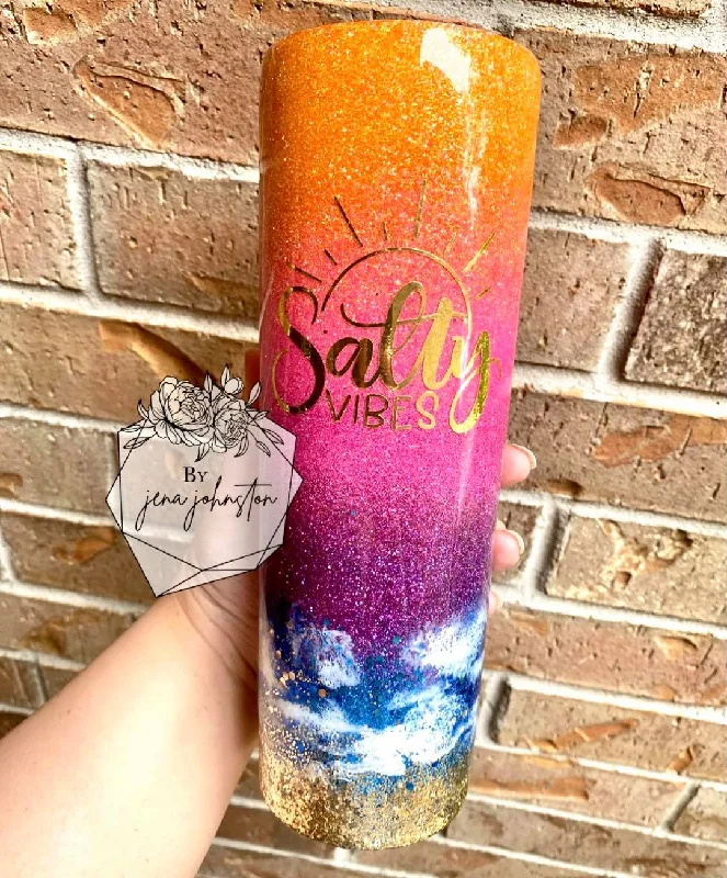 Day-To-Night Styles Salty Vibes Beach themed Epoxy Tumbler
