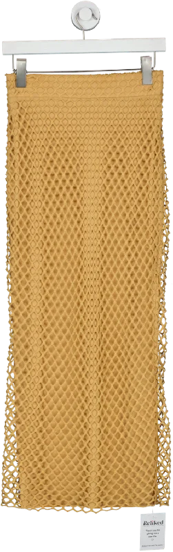 Vibrant Femme Fashion Bogdar Brown Double Layer Net Midi Skirt UK 8