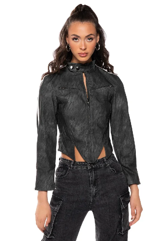 Comfort First Women's Fashion DYNASTY DISTRESSED PU RACING MOTO