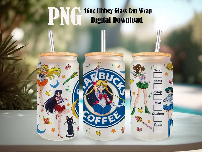 Affordable Drinkware Anime Sailor Girls Tumbler Wrap, Libbey 16ozGlass Can Design, Anime Tumbler - Sublimation Design Digital Download - PNG Active Affordable Drinkware Anime Sailor Girls Tumbler Wrap, Libbey 16ozGlass Can Design, Anime Tumbler - Sublimation Design Digital Download - PNG Active