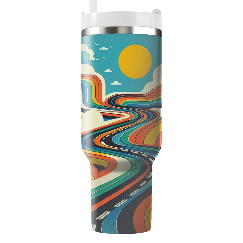 Chic Style, Always In Vogue Rainbow Road Tumbler With Handle