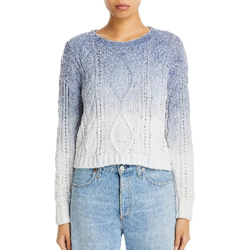 Disco - Inspired Retro Dance Look Womens Open Stitch Long Sleeve Crewneck Sweater