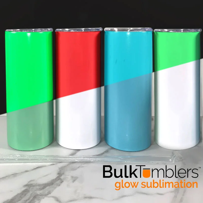 Drinkware Discounts 20oz SKINNY Sublimation Tumbler - Straight Skinny Glow-in-the-Dark Drinkware Discounts 20oz SKINNY Sublimation Tumbler - Straight Skinny Glow-in-the-Dark