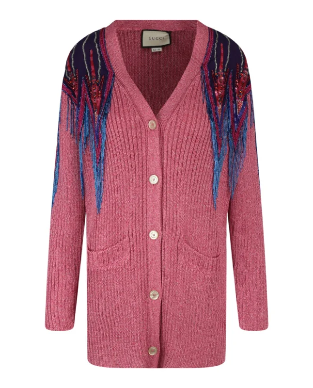 Trend Alert Sequin And Fringe Cardigan