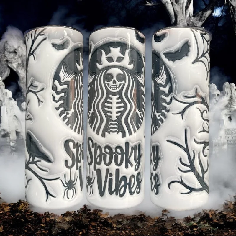 Portable Drinkware Spooky Vibes with 3D Bubble Effect 20/30oz Insulated Skinny Tumbler Portable Drinkware Spooky Vibes with 3D Bubble Effect 20/30oz Insulated Skinny Tumbler