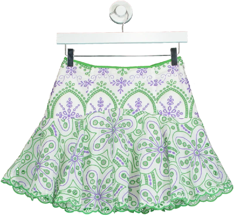 Trendy Street Style Charo Ruiz Ibiza White broderie Noa short skirt UK XS