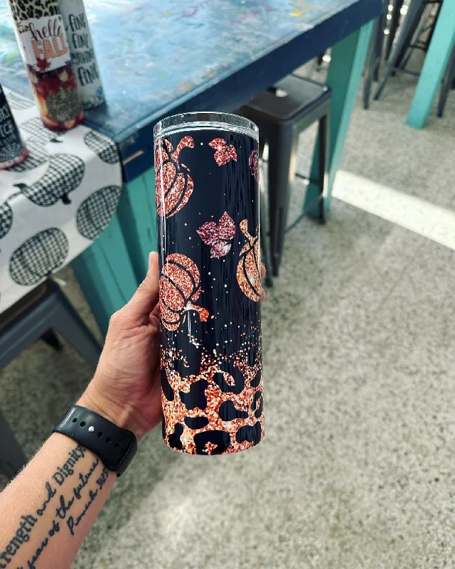 Fashion Frontiers Sparkly Pumpkin Tumbler