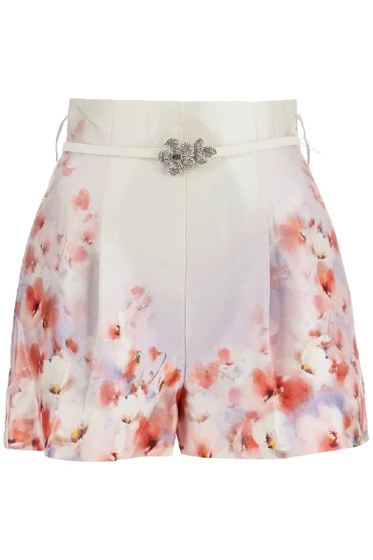 Boutique Styles Zimmermann Women's  Low-Waist Floral Silk And Cotton Shorts