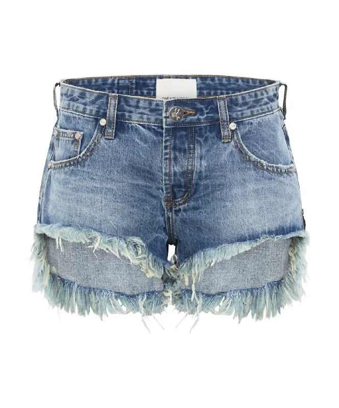 Feminine Soft - Hued Styles Pacifica Bonitas Low Waist Denim Shorts