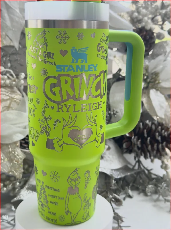 Limited-Time Drinkware Deals Grinch | 40 oz Stanley | Laser Engraved