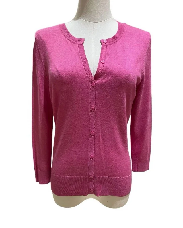Fashion Forward, Function First Women's V Neck Knit Crop Lightweight Sweater In Pink