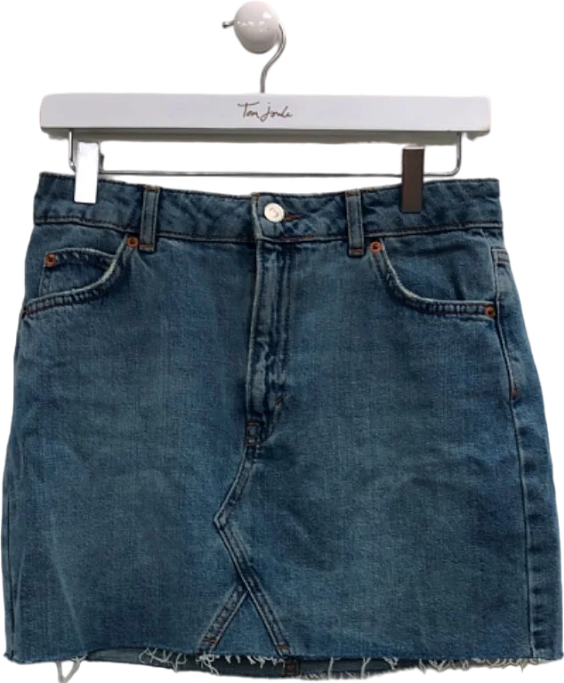 Nordic Minimalist Home Look Topshop Blue Moto Denim Mini Skirt UK 10