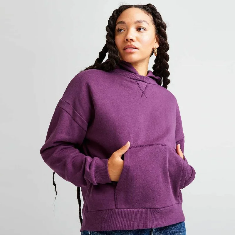 Dive Into Trendy Styles Recycled Fleece Hoodie (Blackberry Wine)