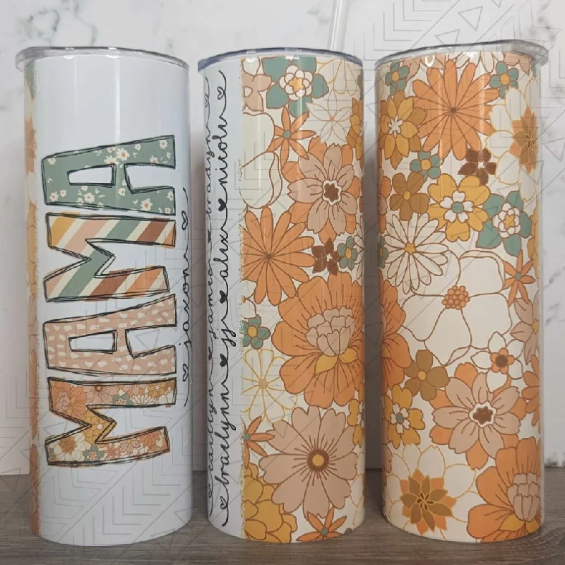 Set Of Tumblers Boho Custom Name with Kids