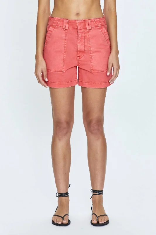 Trend Alert Marissa High Rise Utility Short In Cherry