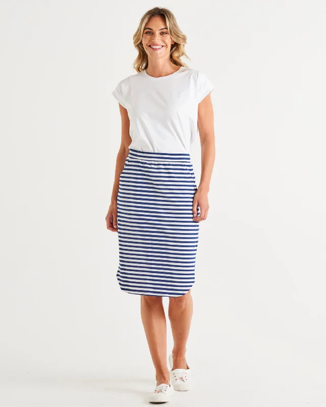 Refined Look Betty Basics Evie Skirt Ocean Stripe