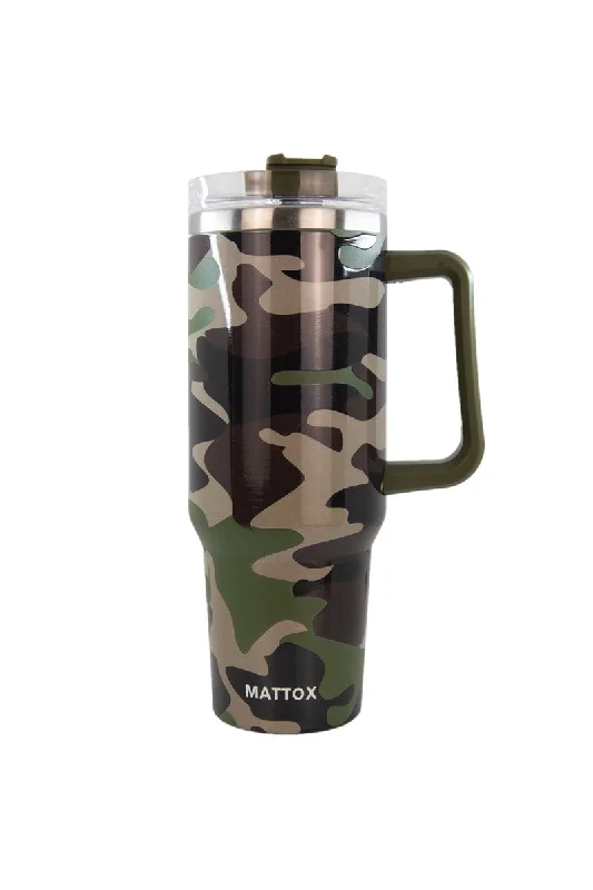 Day-To-Night Styles Camo Print Tumbler Cup with Straw