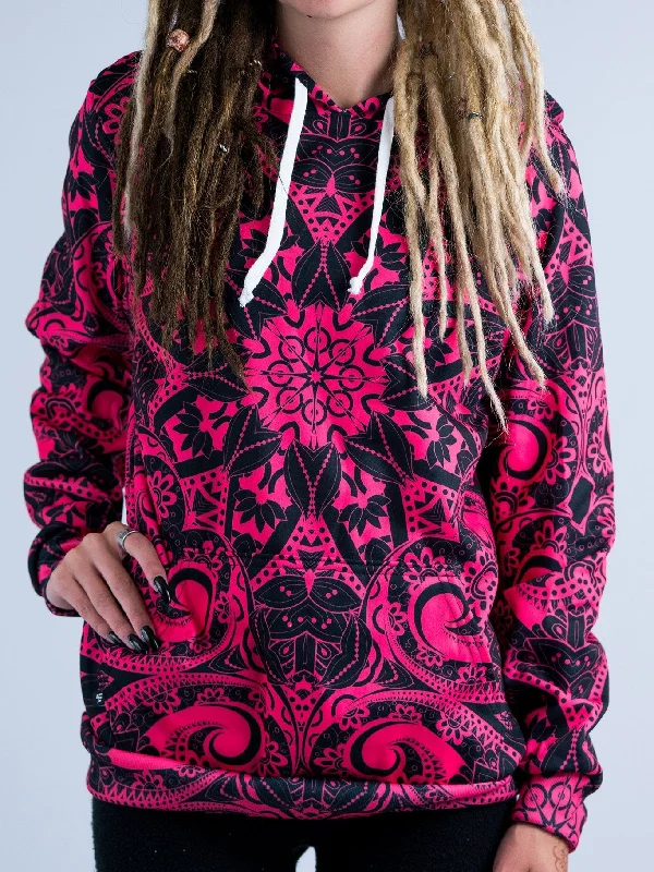 Day To Night Styles Electro Pink Mandala Unisex Hoodie