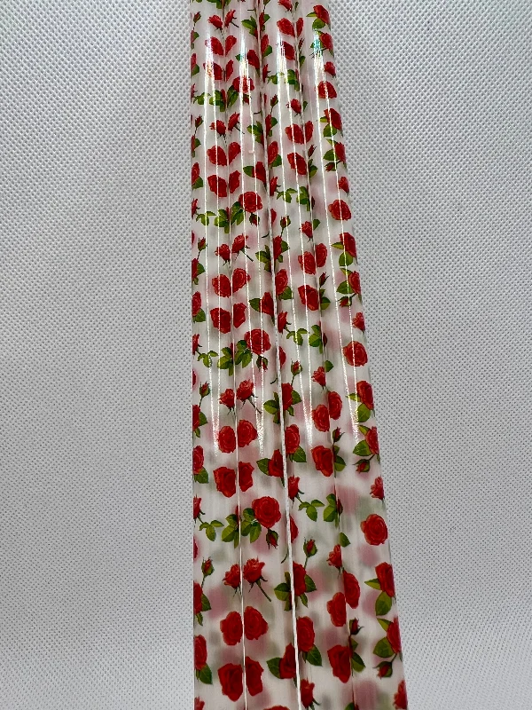 Elegant Glass Cups Clear Rose Straw (40oz Tumbler)
