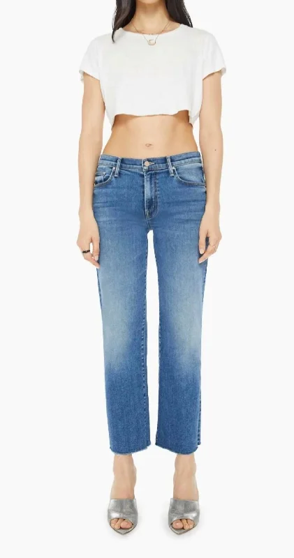 Flowing Silhouette Mid Rise Rambler Zip Ankle Fray In What's Your Sign